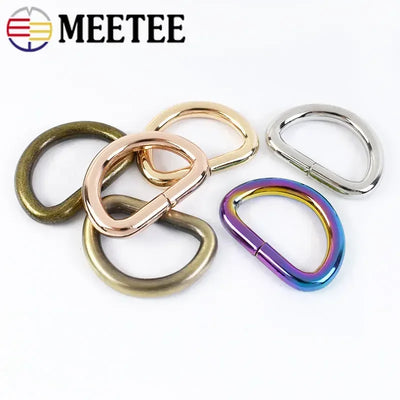 30Pcs 13-50mm Metal Ring Buckles for Bag Strap Webbing Belt D Rings Loops Bag handle Clasp DIY Handbag Leather Craft Accessories